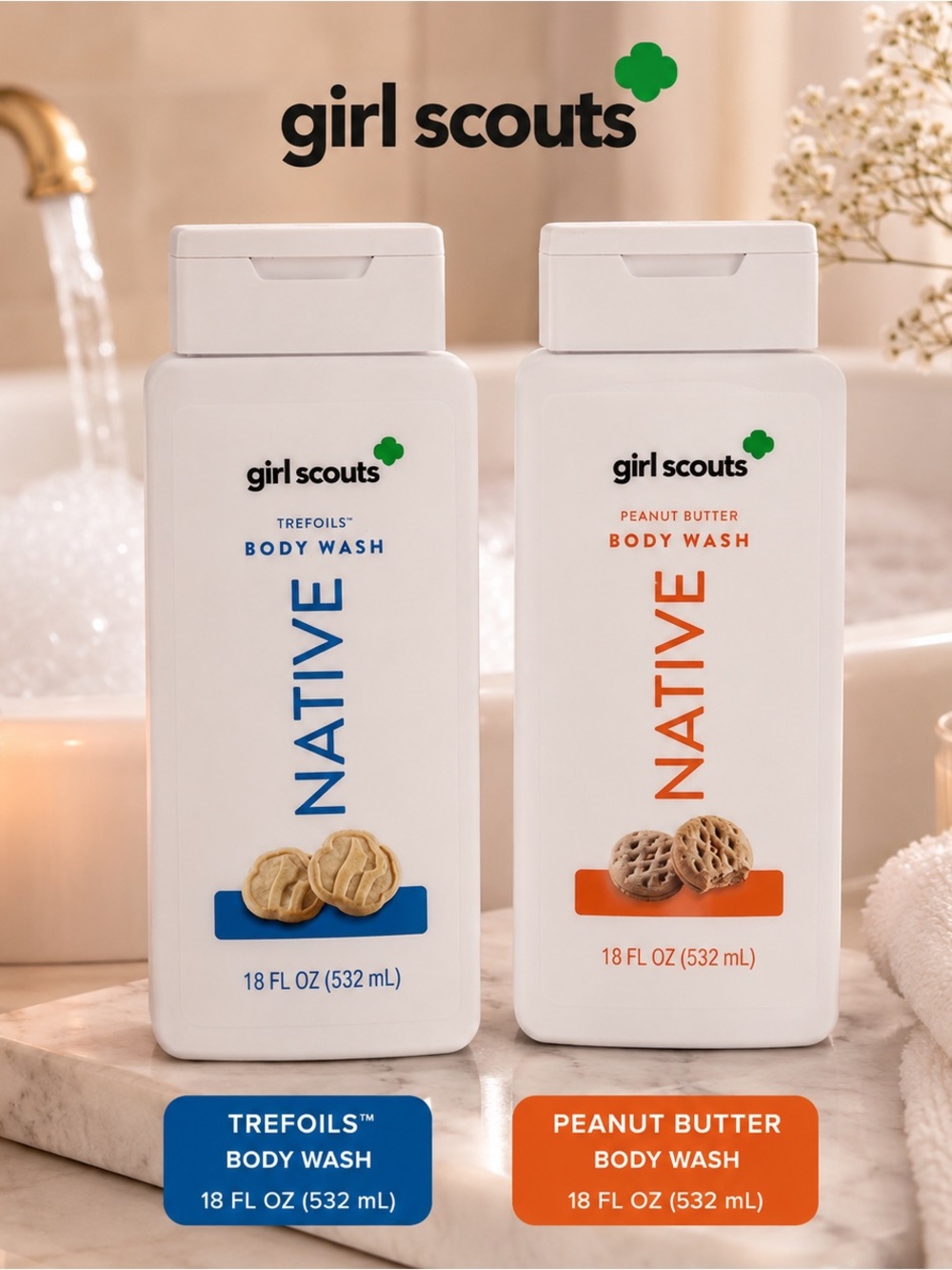 Native Body Wash — Trefoils & Peanut Butter pick your scent sold individually
